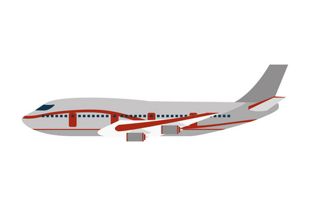 运输概念飞机卡通矢量图平面设计