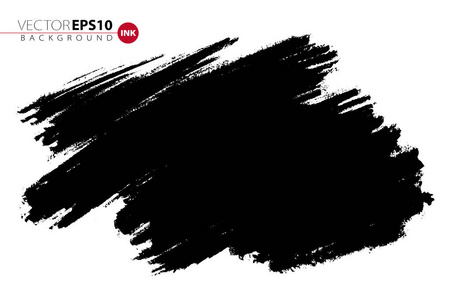 用刷子涂上黑色污渍.单色艺术背景.一个颜色粗糙的背景照片