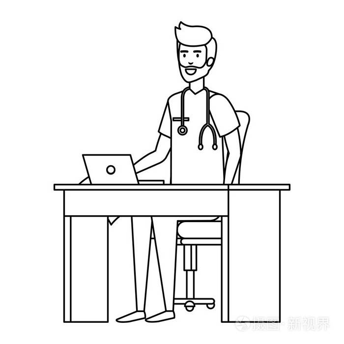 咨询室矢量插图全科医生插画-正版商用图片18p5rj-摄图新视界