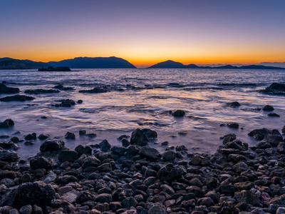 美丽的海岸日落景观