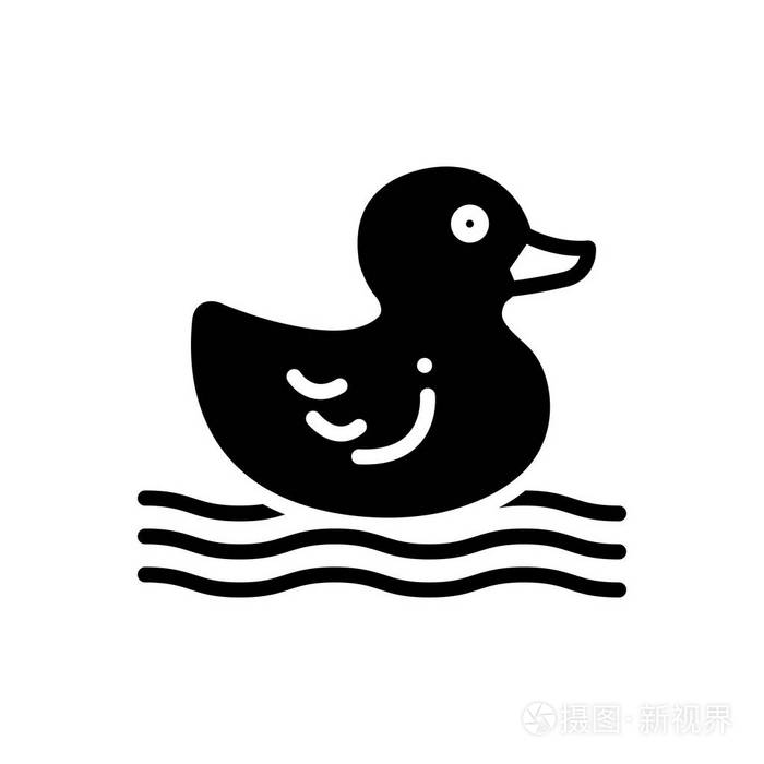 鸭子宝宝的实心黑色图标
