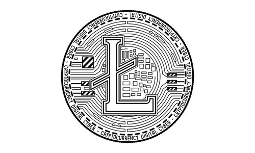 白色背景下孤立的Litecoin货币