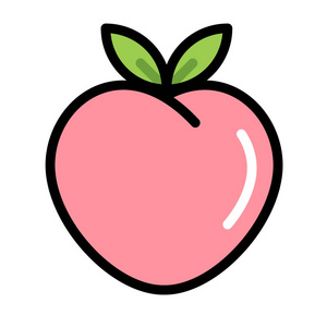 桃子图标插画-桃子图标手绘-桃子图标卡通图-摄图新视界