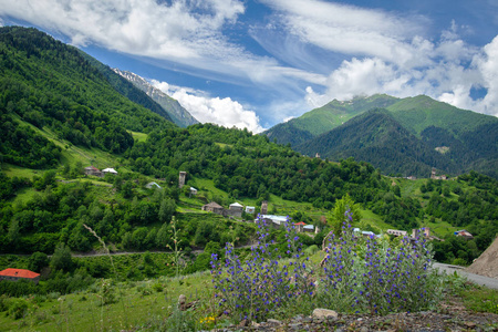 佐治亚州斯瓦内蒂的山村。夏季山风景