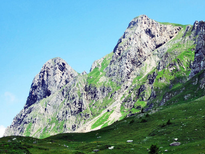 阿彭策尔阿尔卑斯山山脉的阿尔维耶山瑞士圣加伦州