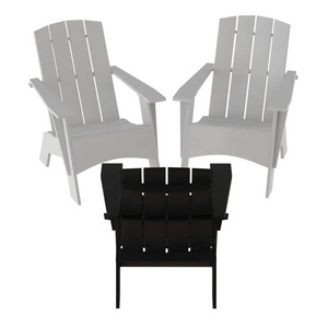 白色背景的两张白色和一张黑色花园木椅