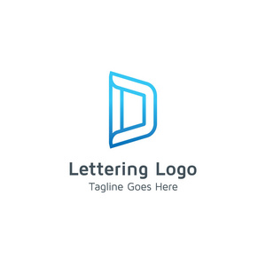 字母D矢量标志适用于商标或商业企业
