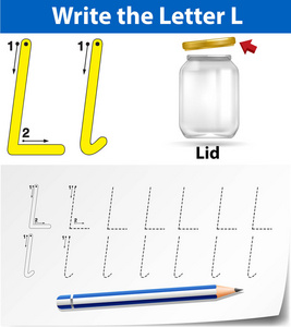 字母l追踪字母表工作单插图