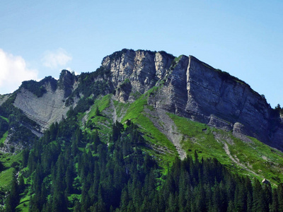 瑞士圣加伦州阿彭策尔阿尔卑斯山山脉的峰