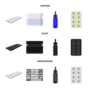零售和医疗保健图标的矢量设计。收集零售和健康矢量图标的股票