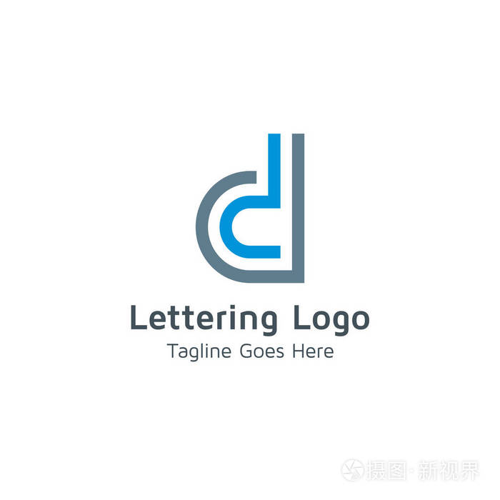 字母d向量标志适用于商标或商业企业