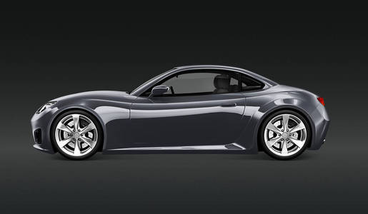 3d灰色跑车侧面图照片