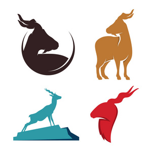 野生动物标志模板中的鹿斑羚羊