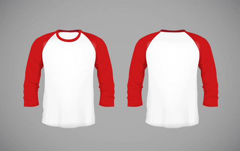 s slimfitting long sleeve baseball shirt. Red Mockup design te