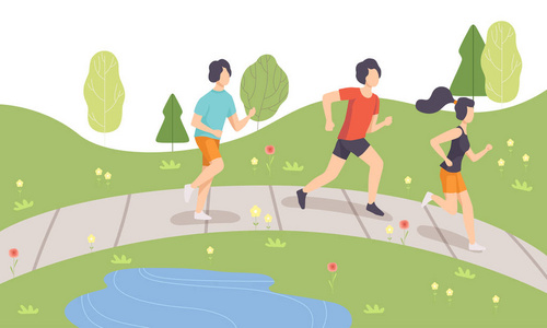 早上跑步图片-早上跑步素材-早上跑步插画-摄图新视界