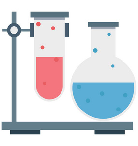 实验室实验彩色隔离矢量图标，可以很容易地修改或编辑