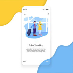 旅行应用程序移动登陆页面UI设计工具包