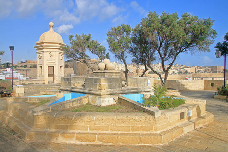 这张照片是一月在马耳他岛上拍摄的。 这幅画显示了单纳市的一个公共公园。