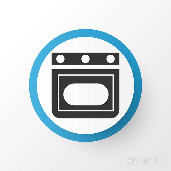 烤箱图标符号.时尚风格的优质隔离炉灶元素