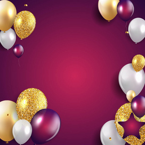 光滑的生日快乐气球背景插图eps10
