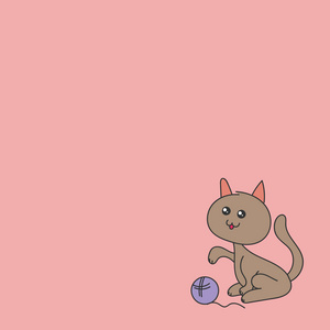 那只猫玩球。向量