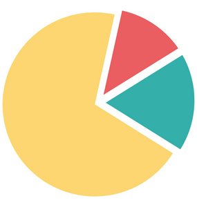 饼状图彩色隔离矢量图标，可以很容易地修改或编辑