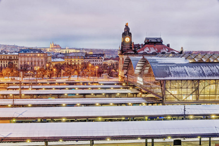 捷克共和国布拉格2019年1月6日 布拉格火车总站