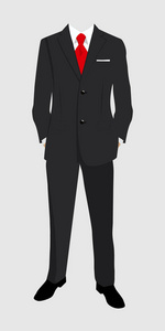 s suit and tuxedo. Raster illustration.