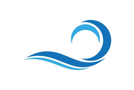 抽象波蓝海标志图标矢量概念平面设计照片