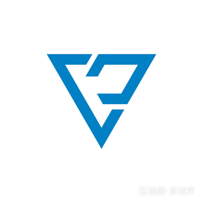 字母v三角形箭头标志向量