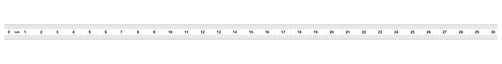 双面30英寸尺。 按英寸划分的32个部门的价格。 精确长度测量装置。 校准网格。