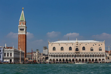 s Palace and the Campanile of the Cathedral of St. Mark in Venic
