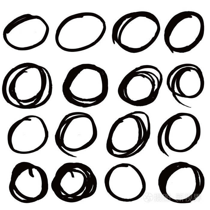 涂鸦素描圆圈手绘