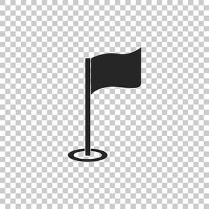 在透明背景上隔离的高尔夫标志图标。高尔夫设备或配件。扁平设计。矢量插图