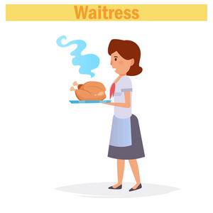 服务生卡通图片