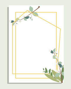 有花叶的卡片。 婚礼装饰品的概念。 花卉海报邀请。 光栅装饰贺卡或邀请设计背景