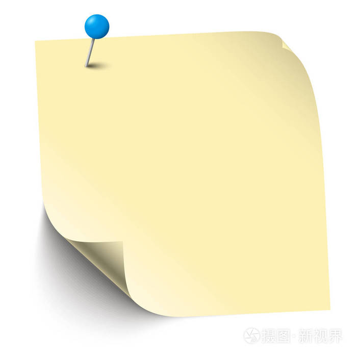 带针的彩色粘性纸条矢量插图