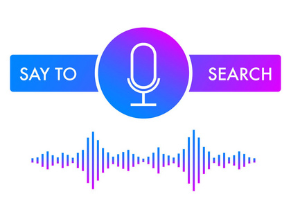 语音识别平面图标和声音助手插图