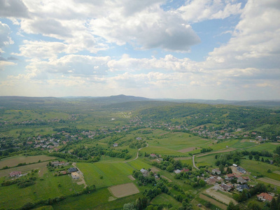 s eye view. Aerial photography of landscapes and settlements. Ur