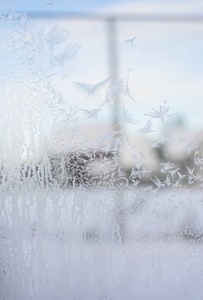 窗户上的冬天图案