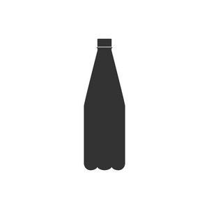 塑料瓶图标。向量例证, 平面设计
