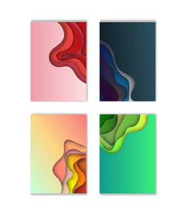 颜色对比度a4 抽象彩色3d 纸艺插图集.对比度颜色.