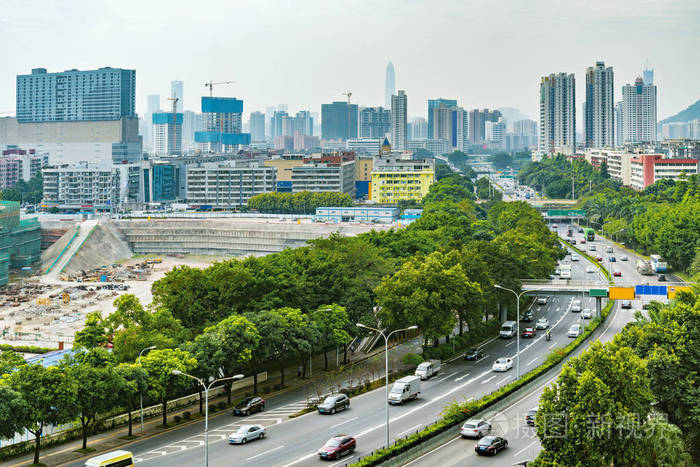 市区的道路. 深圳. 中国.