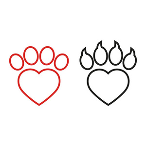 s paw in the shape of a heart