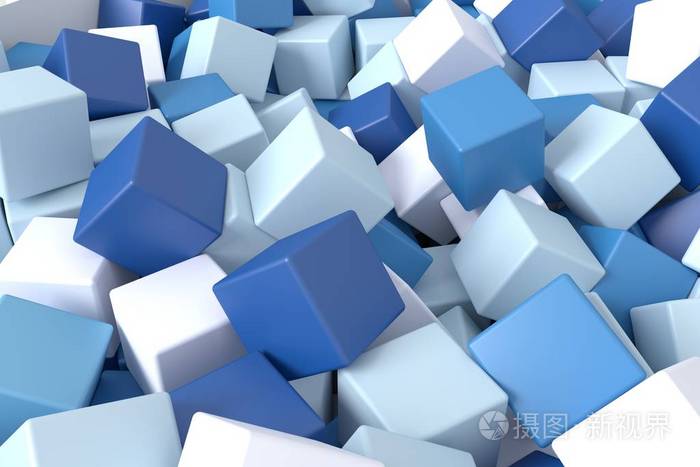 立方体的抽象背景三维渲染