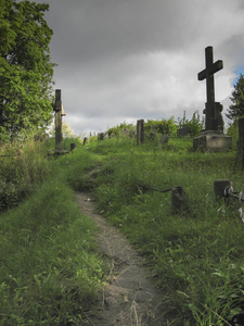 立陶宛维尔纽斯罗萨的一个旧墓地的碎片