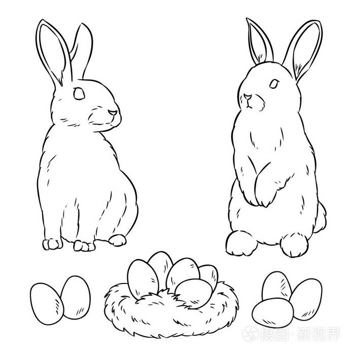 用于着色的卡通形象涂鸦. 线条素描