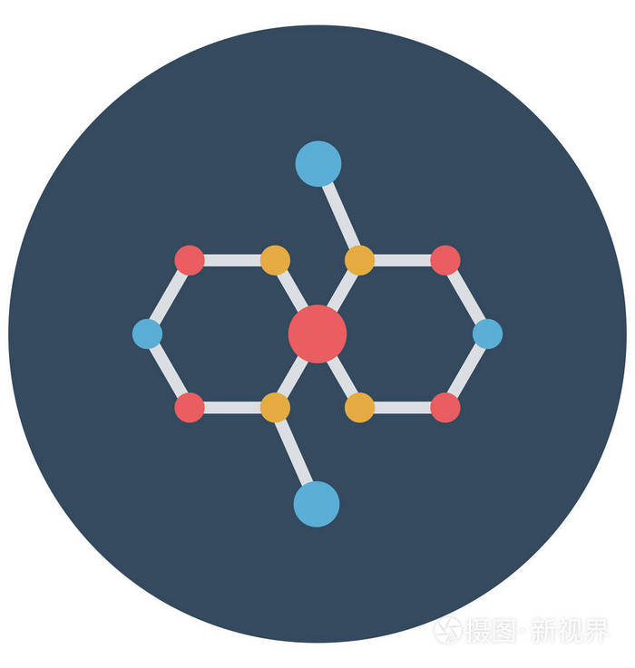 分子立方体形状立方体分子颜色隔离矢量图标,可以很容易地修改或编辑