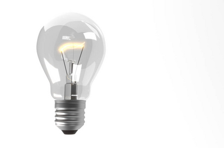 灯泡3d 插图。创新理念
