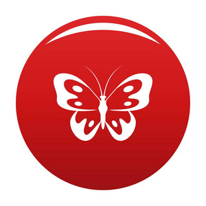 蝴蝶在野生动物图标向量红色
